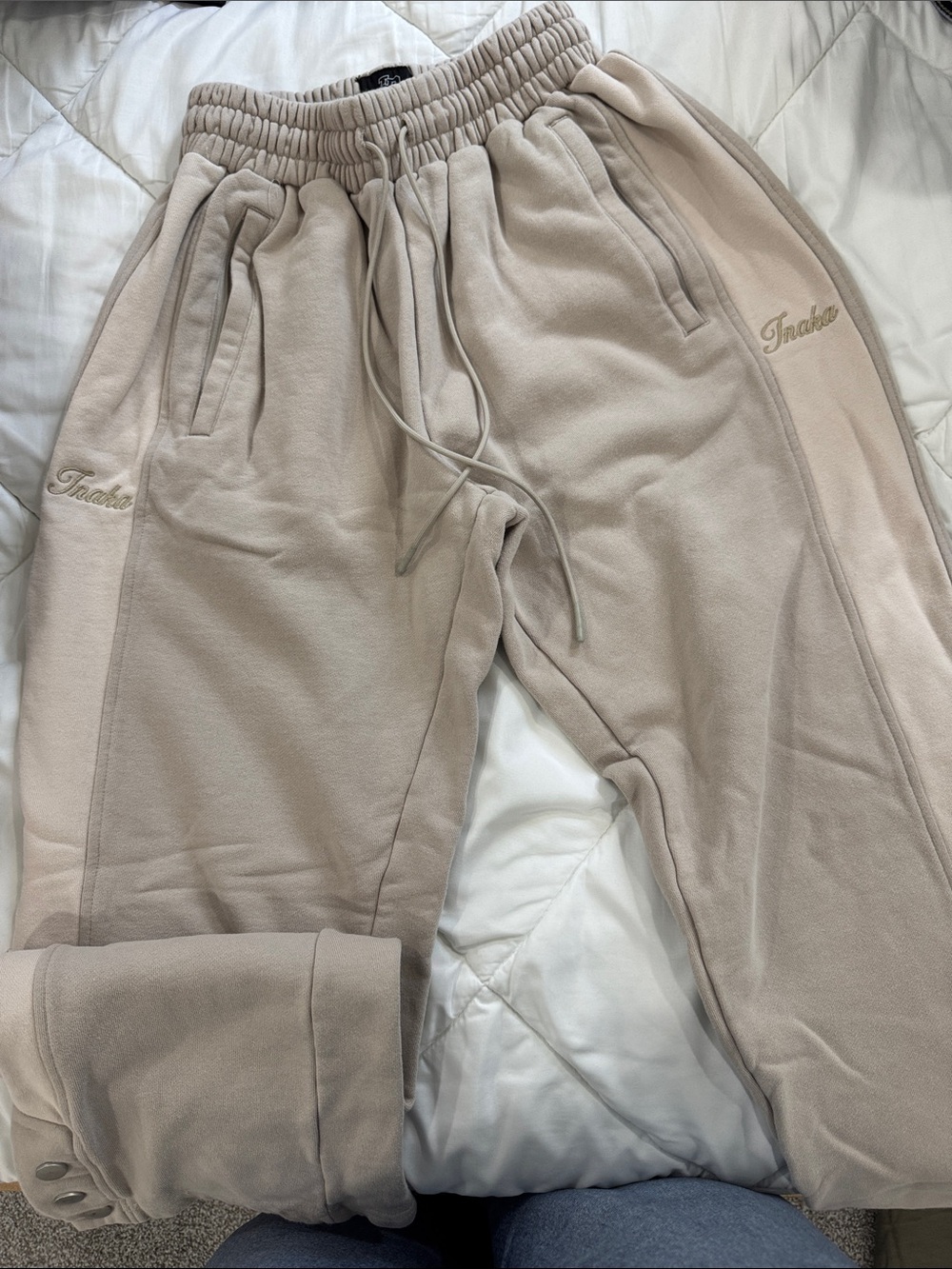 Inaka power Jogger Sweatpants in Light Cream